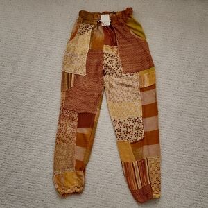 Free People Camille Patchwork Knit Pants  XS